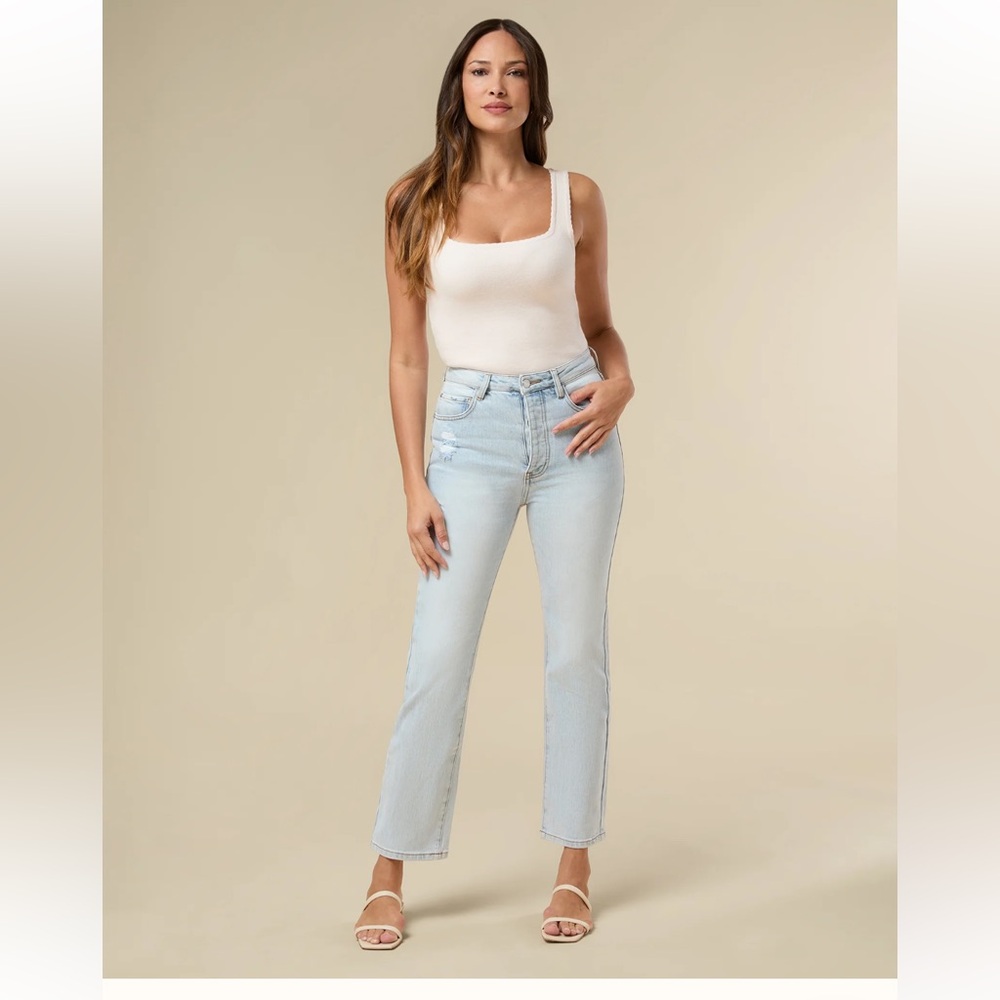 Light Wash High rise Distressed Jeans by Rachel Parcell